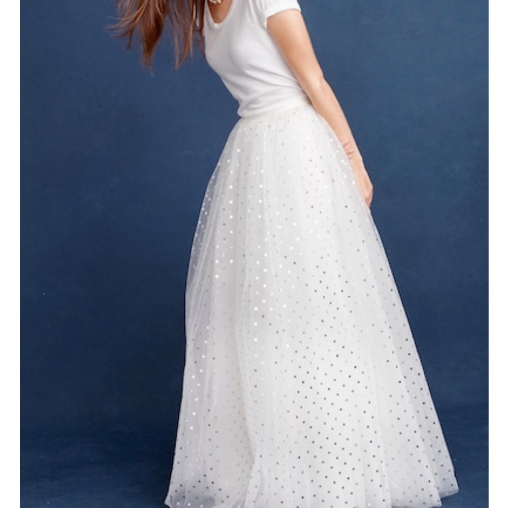 J. Crew White Embellished Maxi Skirt for Brides